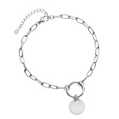 Bratara lata argint cu zale mari și medalion DiAmanti Z2174BR-DIA